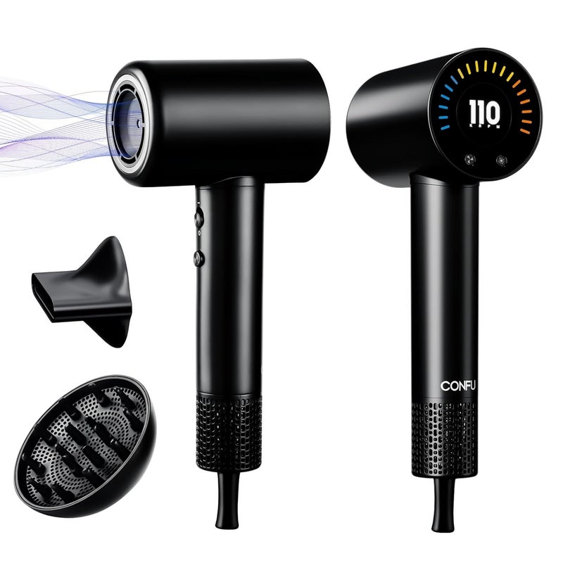 CONFU Hair Dryer, 110000 RPM Fast Drying Blow Dryer with Magnetic Diffuser and Concentrator, Professional Lightweight Ionic Hair Dryer for Women and Men - Image 1